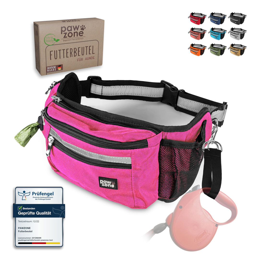 PAWZONE Futterbeutel Hunde - Leckerlibeutel für Hunde - Bauchtasche für Hunde Zubehör - Leckerlitasc