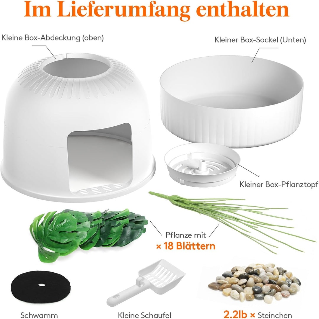 Lifewit Katzenklo Blumentopf mit Pflanze & Schaufel, Katzenklo Versteckt, Katzentoilette XXL mit Ger