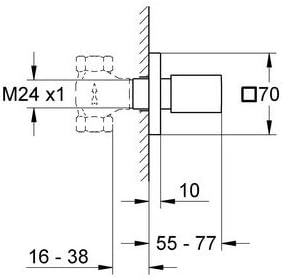 GROHE Eurocube | Sicherungstechnik - Ventil Oberbau | 19910000, Silber Absperrventil-Verkleidung, Ab