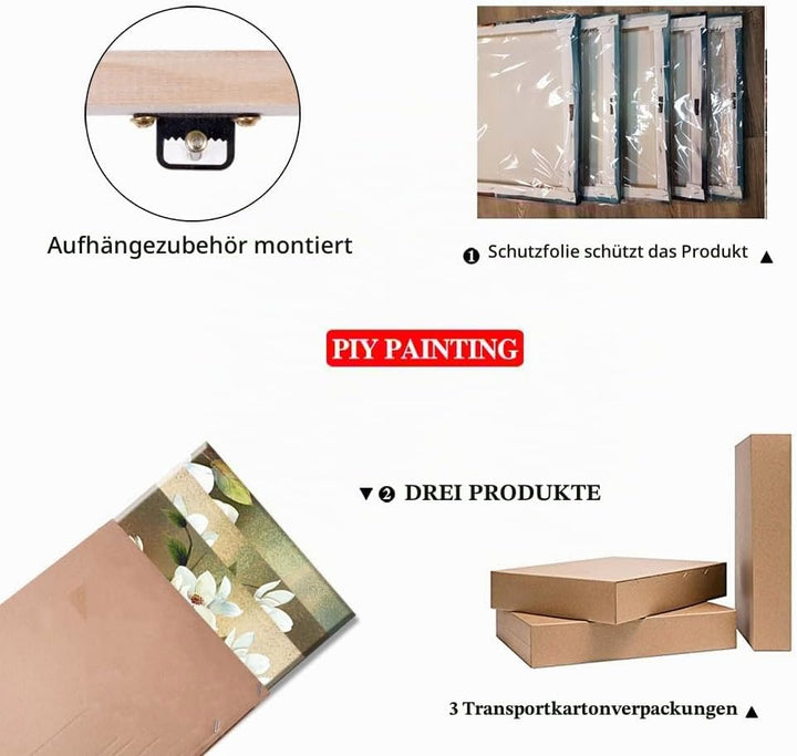 Piy Painting Leinwand Das Glück kommt mit blühenden Blumen Orchidee Wandbilder Bilder und Kunstdruck