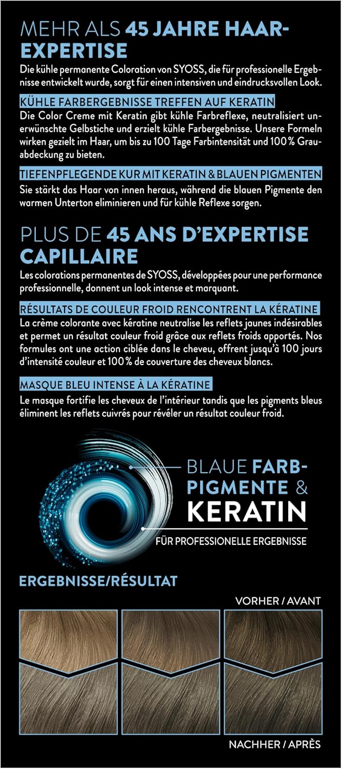 SYOSS Coloration 6_46 Kühles Dunkelblond (115 ml), permanente Coloration mit Keratin verleiht einen