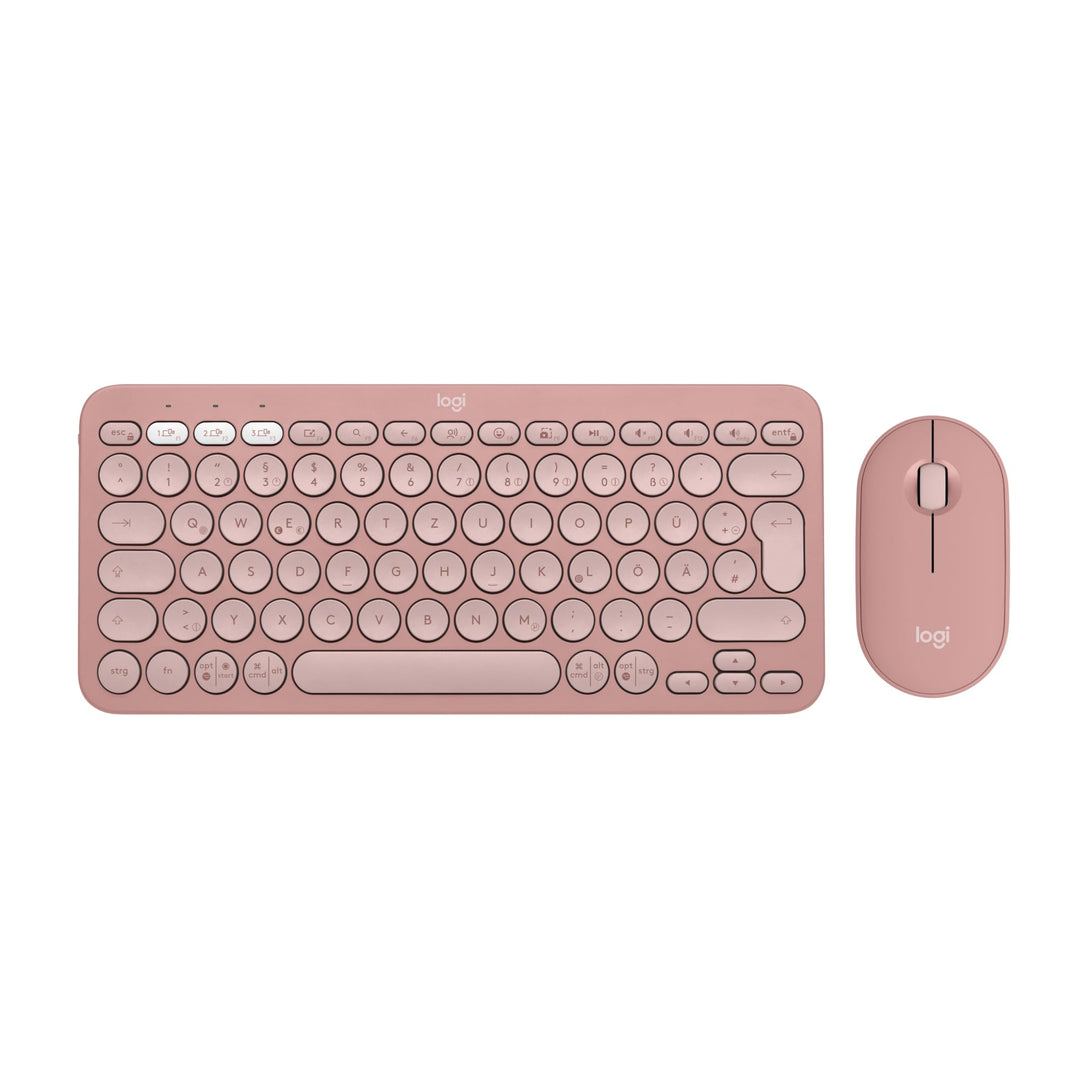 Logitech Pebble 2 Combo, kabellose Tastatur und Maus, leise und mobil, anpassbar, Logi Bolt, Bluetoo
