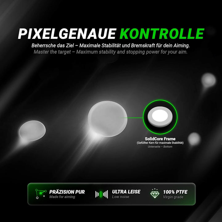 SensoryBoost FPS (d) Dot Skates (PTFE) Universelle Mausfüsse für maximale Kontrolle & präzises Gleit