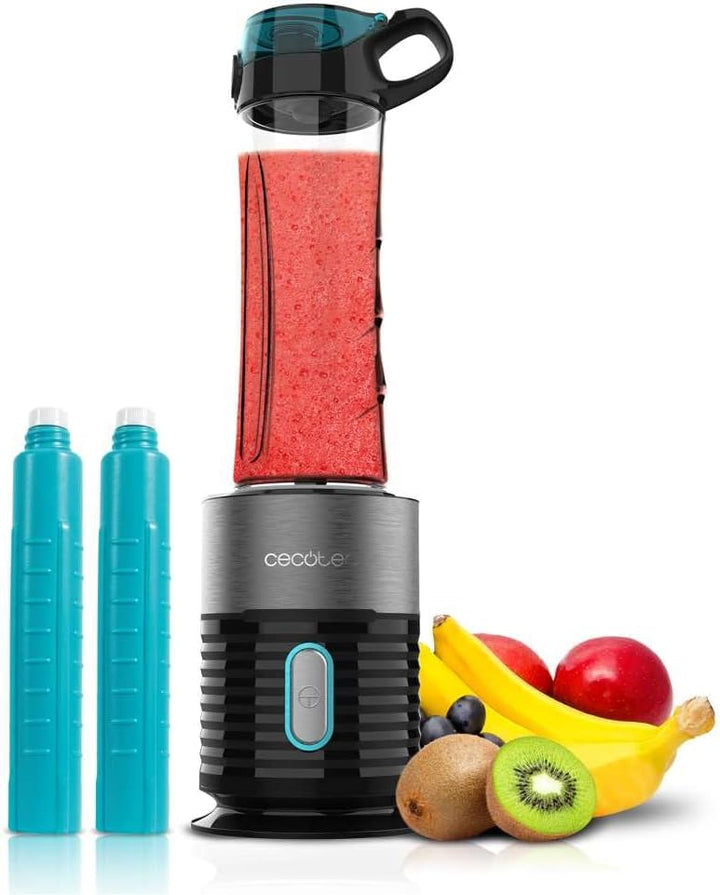 Cecotec Einzel-Standmixer Power Titanium 650 EasyGo Inox. 650W, 4-Klingen-Messer mit schwarzer Titan