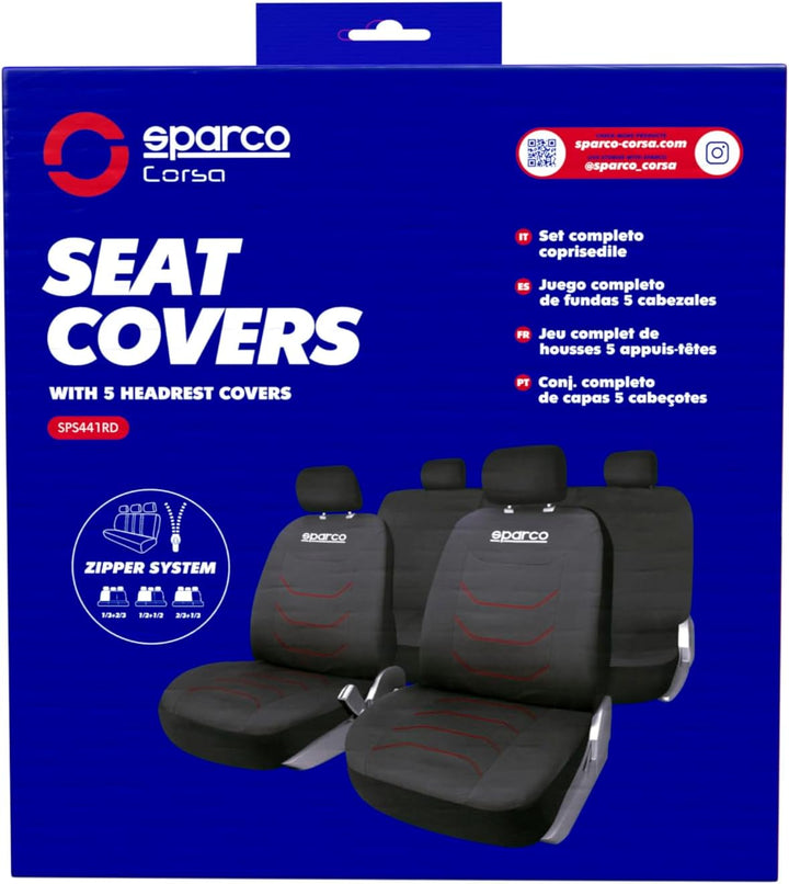 Sparco Corsa Abdeckungssatz Schwarz/Rot