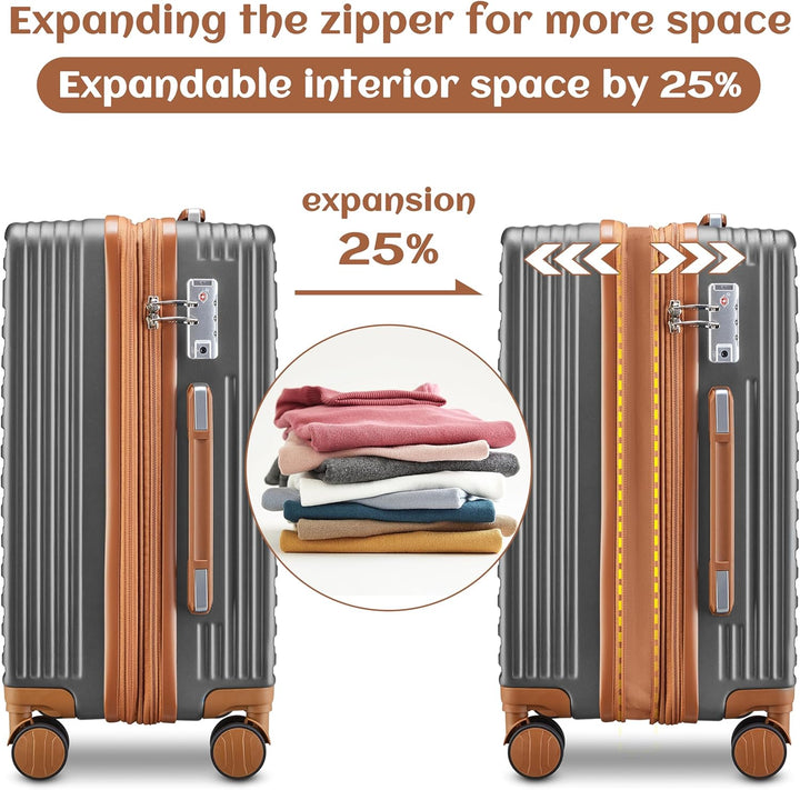Joyway Hartschalen Koffer Set 3 Stück,Handgepäck Reisekoffer 4 Rollen Leicht, Rollkoffer mit Trolley