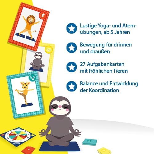 SES Creative | Animal Yoga für Kinder | Yoga-Spielset | 27 Karten mit von Tieren inspirierten Körper