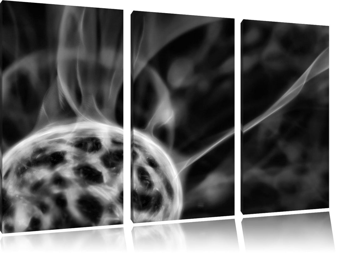 Pixxprint leuchtender Energieball als Leinwandbild/Grösse: 3 Teilig (120x80) cm/Wandbild/Kunstdruck/