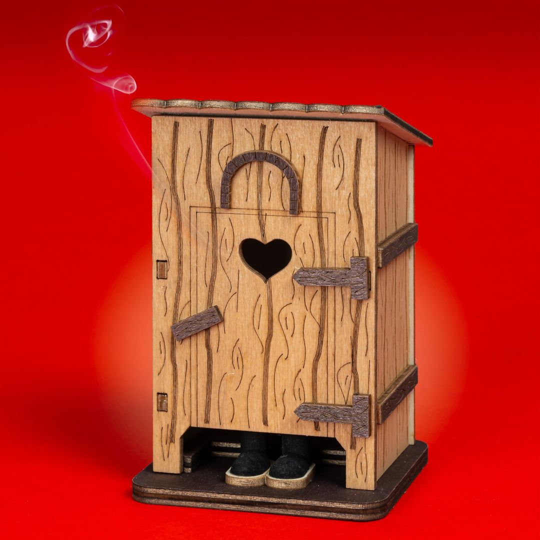 SIKORA Besondere Räuchermännchen Holz Räucherfigur Deko Weihnachtsfigur, Farbe/Modell:Toilettenhaus