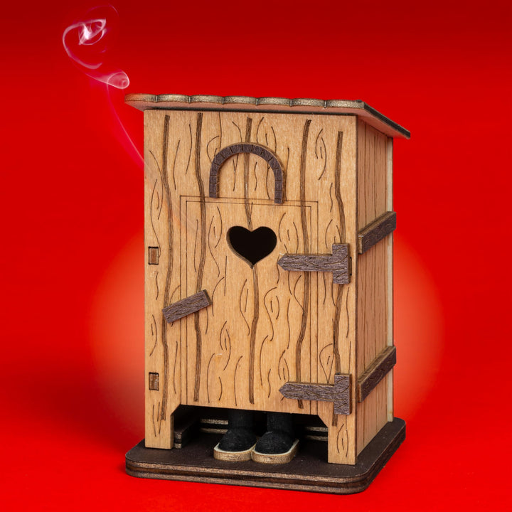 SIKORA Besondere Räuchermännchen Holz Räucherfigur Deko Weihnachtsfigur, Farbe/Modell:Toilettenhaus
