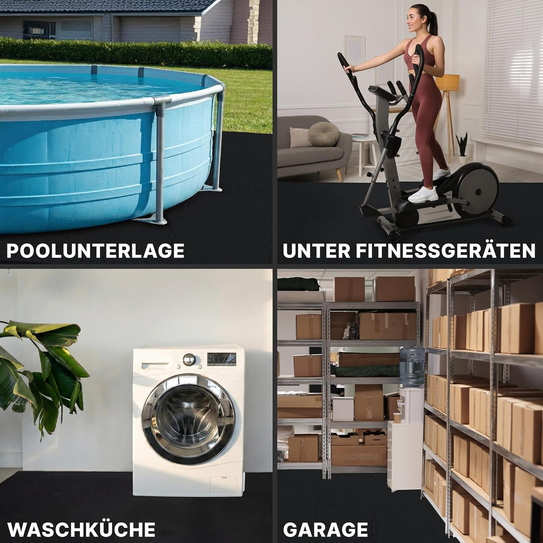 NEOLYMP Bodenschutzmatte Fitness, extra Dicke und robuste Gummimatte Fitnessboden - Puzzlematte Bode