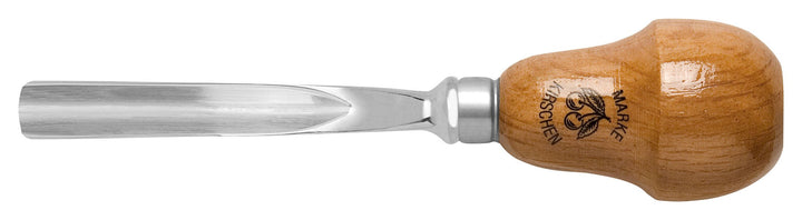 "KIRSCHEN" Werkzeuge 5640002 | Kerbschnitzbeitel mit Birnenheft Stich 39, gebogen & V-förmig - 2mm 2