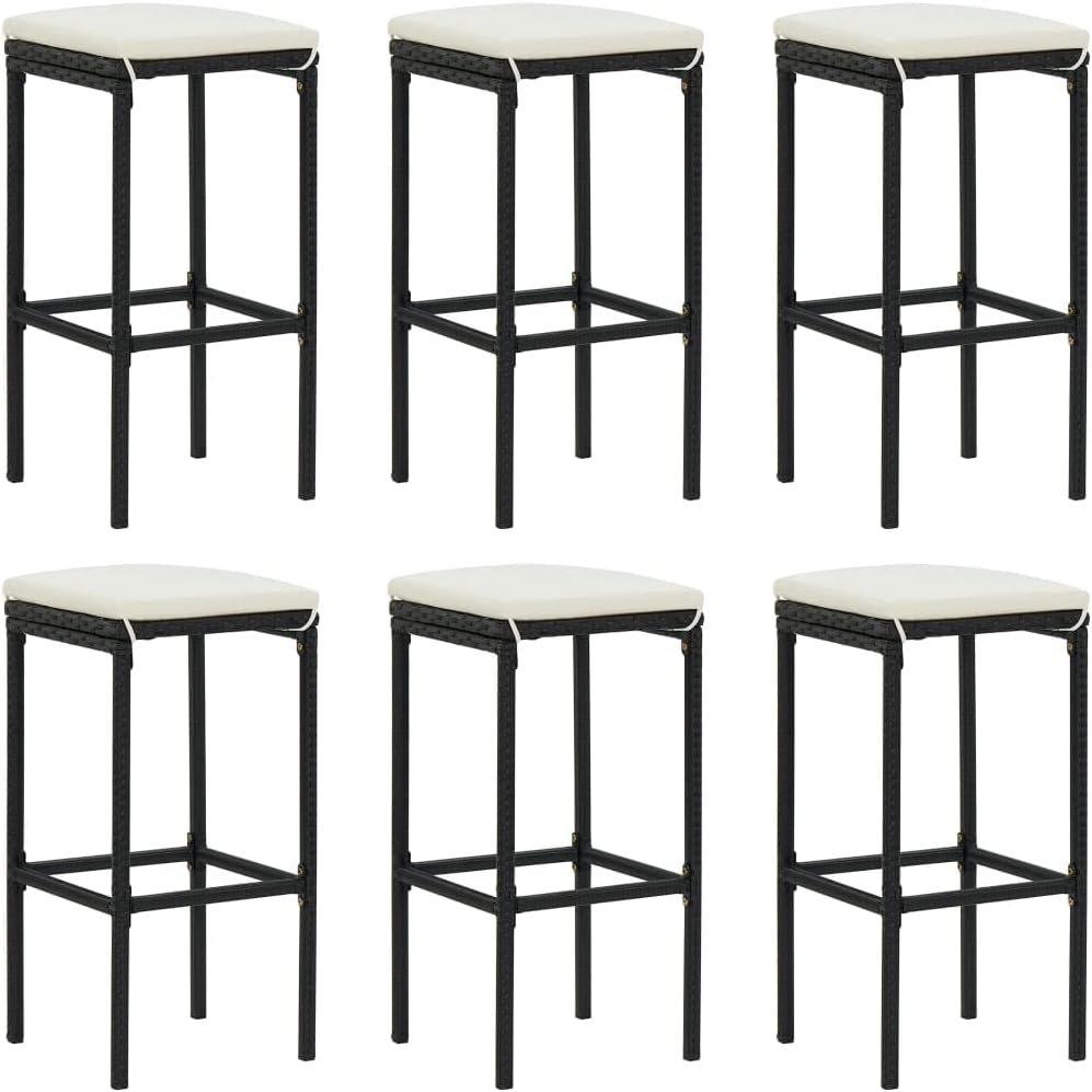 vidaXL 6X Barhocker mit Kissen Barstuhl Tresenhocker Küchenhocker Thekenhocker Tresenstuhl Thekenstu