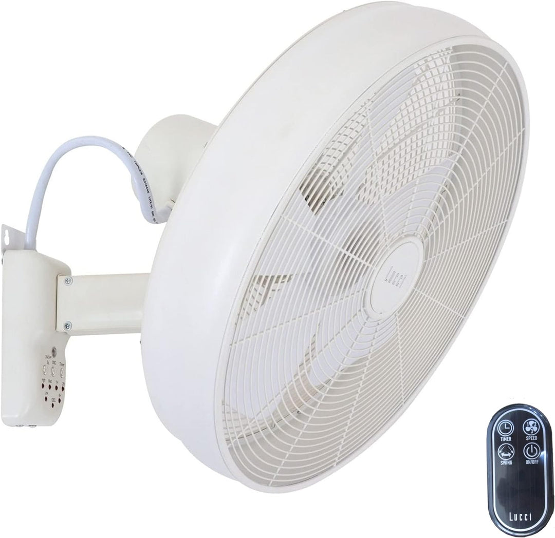 Lucci air Wandventilator Breeze, Ventilator inkl. Fernbedienung, Wandlüfter mit Schwenkautomatik, Ø