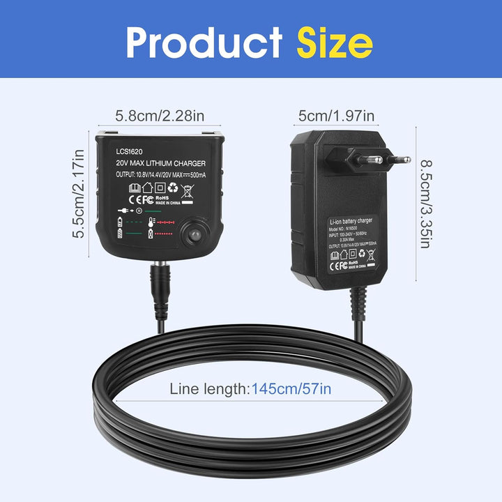 Ladegerät Kompatibel Mit Black & Decker, 18V/20V Lithium-Akku Lithium-Ionen-Ladegerät BL2018 BL2018-