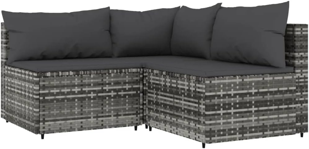 vidaXL Garten Lounge Set 4-TLG., Gartenmöbel Set mit Kissen, Sitzgruppe für Garten Terrasse, Modular