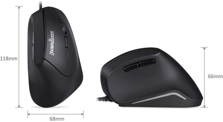 Perixx 11209 PERIMICE-515 II Ergonomische Vertikale Maus - 1000/1600 DPI - Natürliches vertikales De