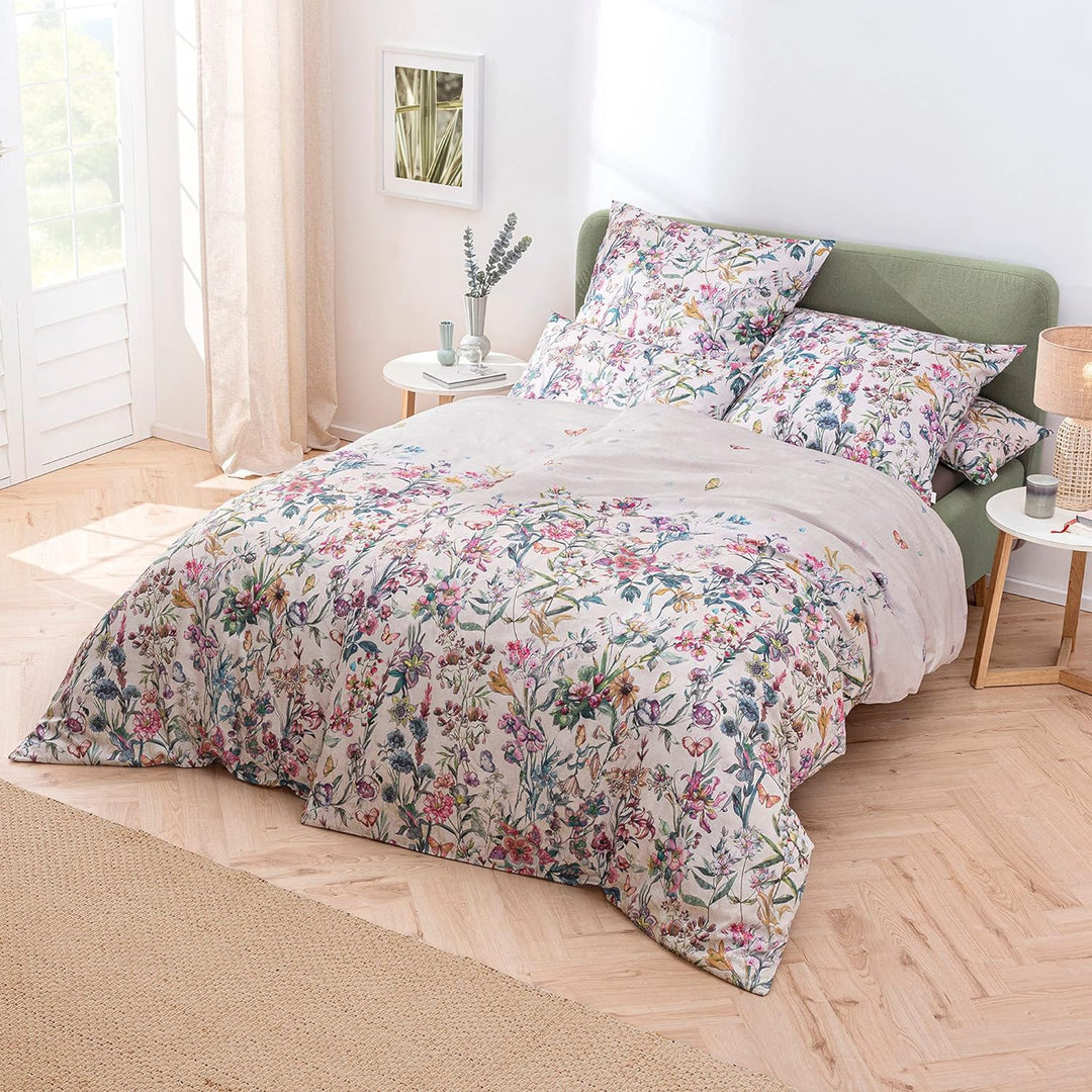 ESTELLA Mako-Satin Bettwäsche Tallulah Multicolor 1 Bettbezug 155 x 200 cm + je 1 Kissenbezug 80 x 8