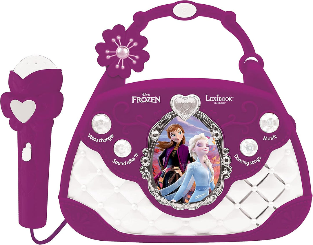 Lexibook Disney Frozen Die Eiskönigin ELSA Musikalischer Sprecher mit Mikrofon, Voice Changer Funkti