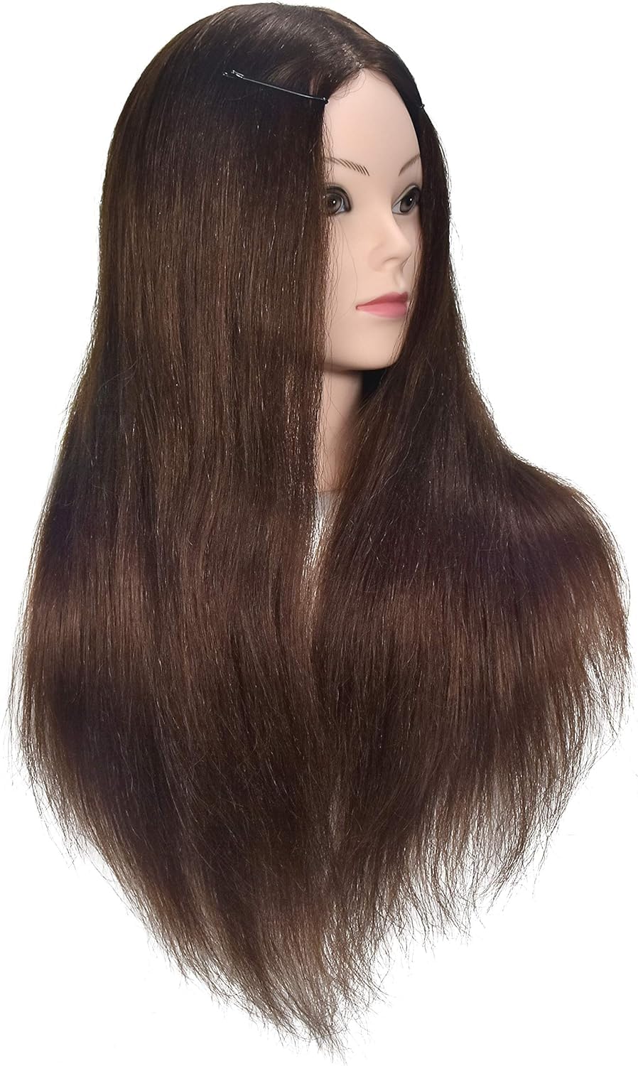 Übungskopf mit 100% Echthaar, für professionelles Frisieren, Hairstyling, Übungspuppe für Kosmetik,