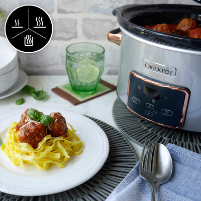 Crock-Pot Digital-Schongarer Slow Cooker mit Scharnierdeckel | einstellbare Garzeit | 3,5 Liter (3-4