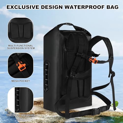 IDRYBAG Wasserdichter Rucksack für Damen und Herren, wasserdichte Taschen für Kajakfahren, Rucksack,
