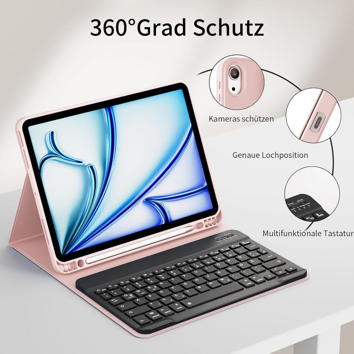 KVTVOU Tastatur Hülle für iPad Air 11 Zoll 2026/2025/2024, iPad Air 5./4. Generation 10,9 Zoll 2022/