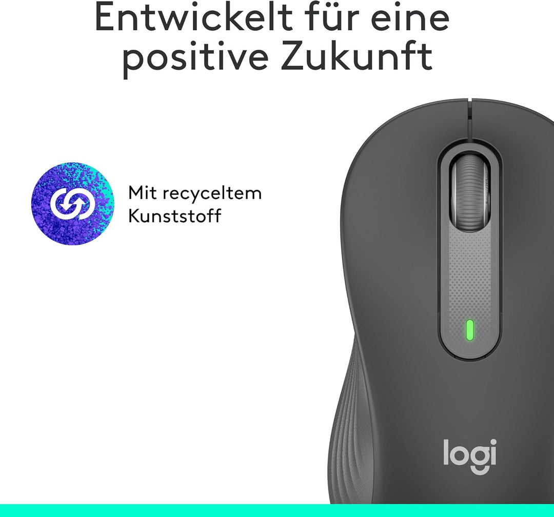 Logitech Signature M650 L Left Kabellose Maus - für grosse linke Hände, Leise Klicks, Anpassbare Sei