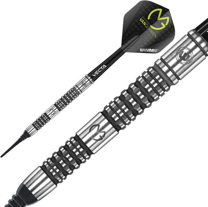 WINMAU Michael Van Gerwen MvG Absolute Tungsten Softip Darts Set 18 Gram with Prism Flights and Vect