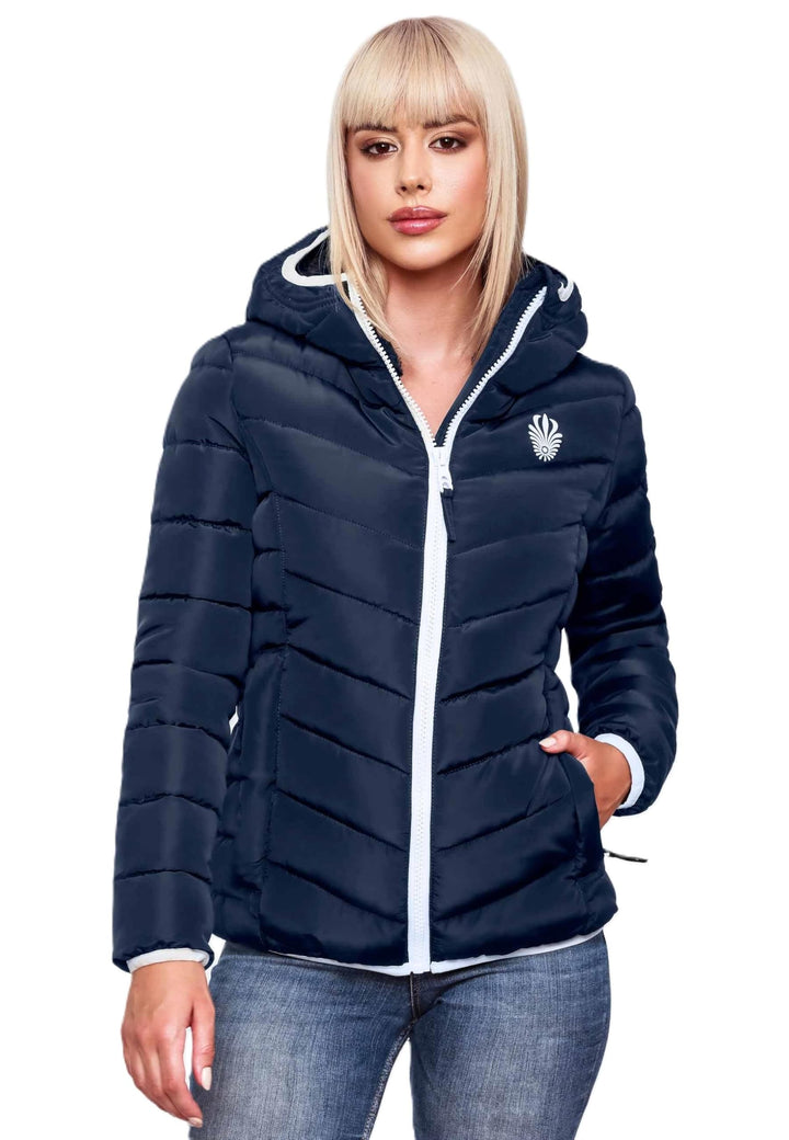 Navahoo Damen Jacke Steppjacke Übergangsjacke gesteppt Stepp Herbst B675 XS Navy, XS Navy