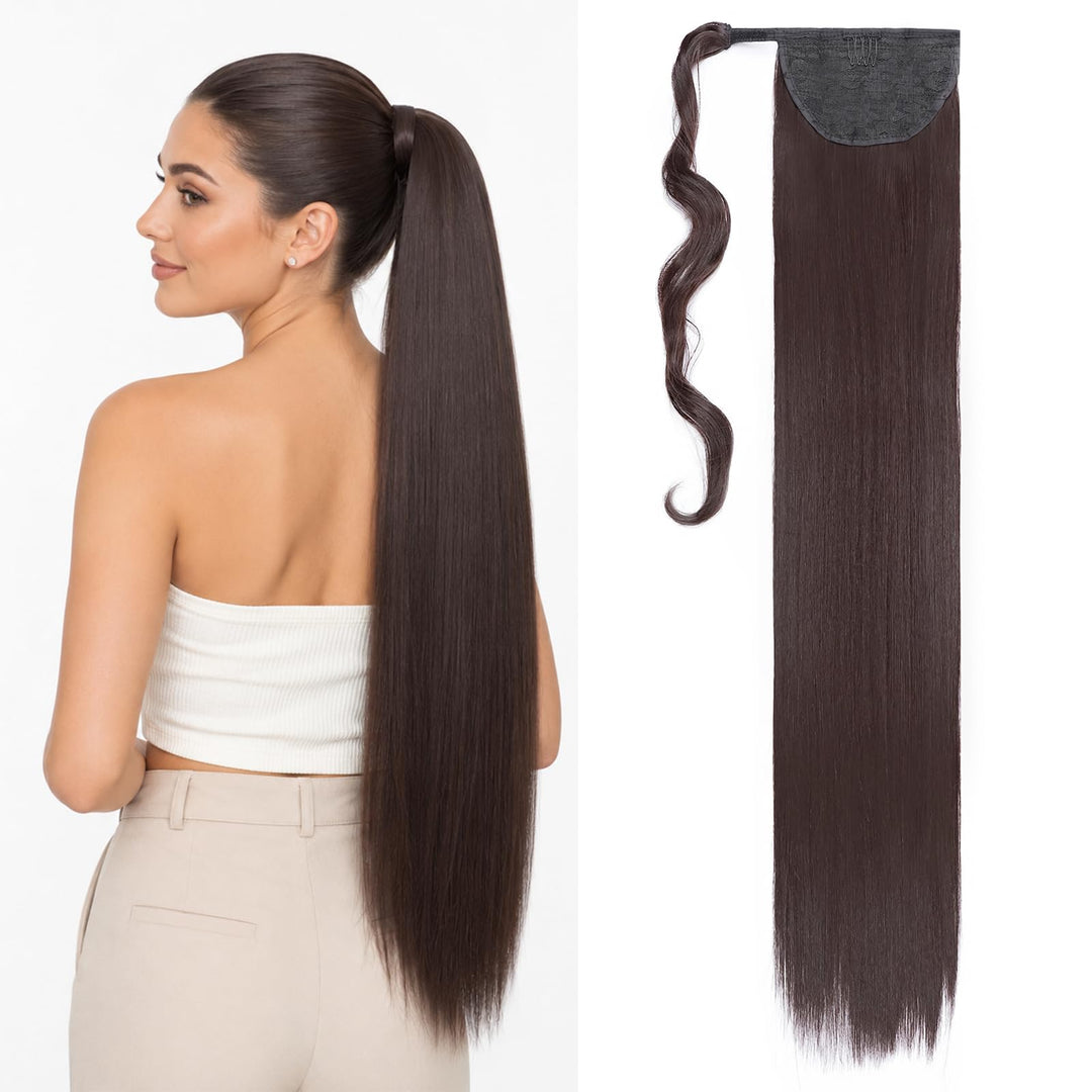 SEGO 81cm Ponytail Clip in Pferdeschwanz Extension Lang Haarteil Haarverlängerung Zopf Hair Piece Gl