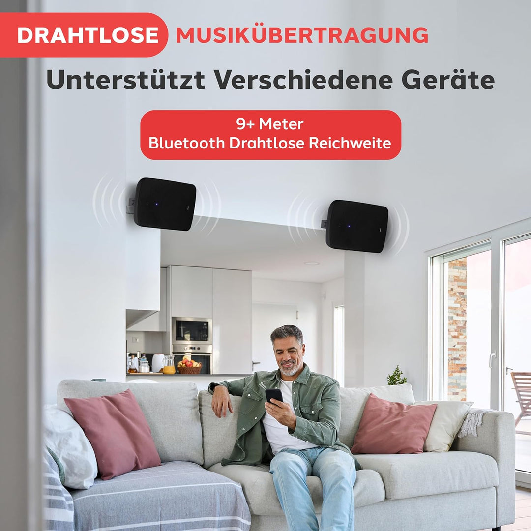 Pyle Musikbox Bluetooth Gross, Lautsprecher Wandhalterung 800 Watt, wasserdichte Box Outdoor & Indoo