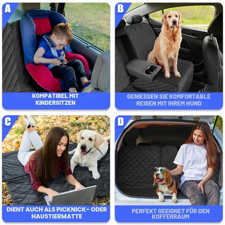 Hunde-Autositzbezug, wasserdicht, rutschfest, kratzfest und leicht zu reinigen, Schutz für 60/40 get