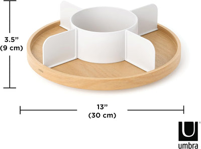 Umbra Bellwood Drehbarer Organizer, Lazy Susan Drehteller, Weiss/Natur, Lazy Susan