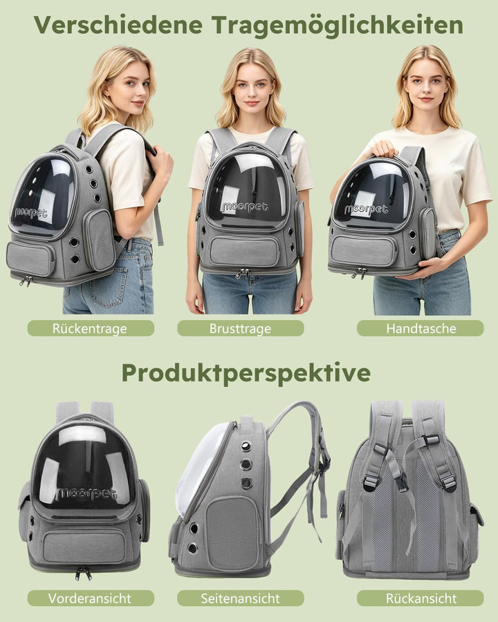 PETCUTE Haustier Rucksack,Tragbar Raumkapsel Hunde Katzen Rucksack mit Herausnehmbarer Matte,Atmungs