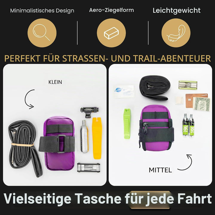 Lumiere &amp; Co. Ultra Kleine Fahrradsatteltasche – 0,2L | 5″ × 3″ × 1″ | Sehr minimalistisches Design,