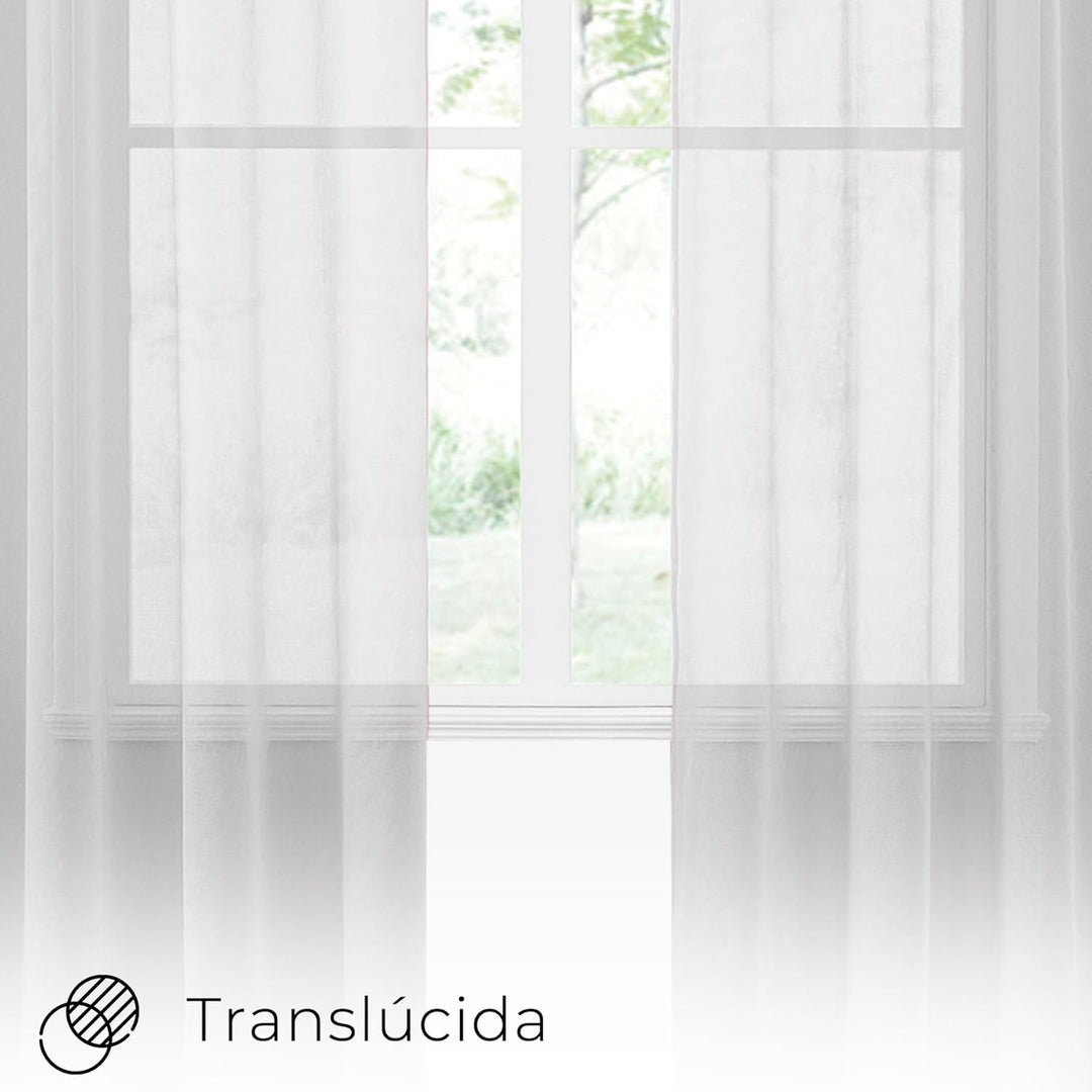 Transluzente Wohnzimmer Gardine, 2 Stück, Moderne Einfarbige Gardinen für Schlafzimmer mit Weichem S
