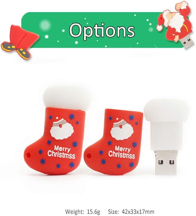 LEIZHAN USB-Stick 5 Stück 32GB Speicherstick mit Niedlichen Weihnachtsserie Geschenk für Studenten u