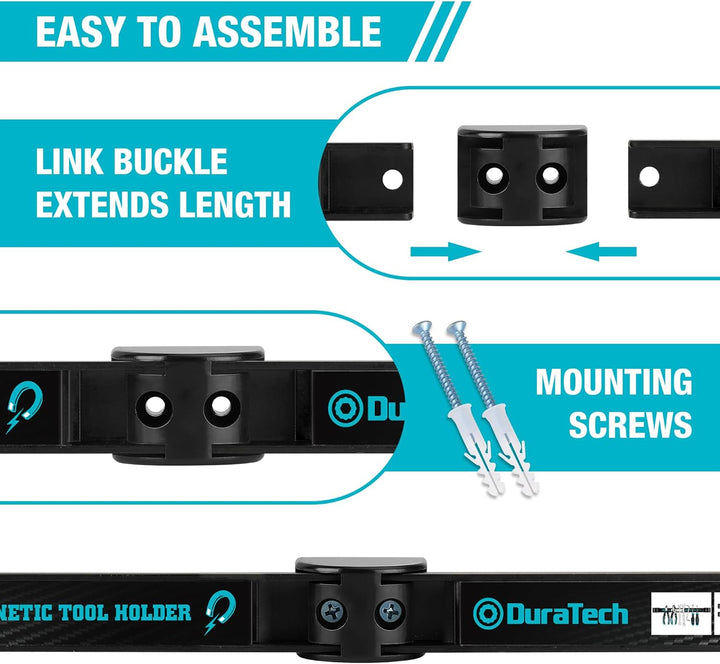 DURATECH Magnetleiste Werkzeug Set 4 Stück, Magnethalter Werkzeughalter Wand, Starke Magnete, Einfac