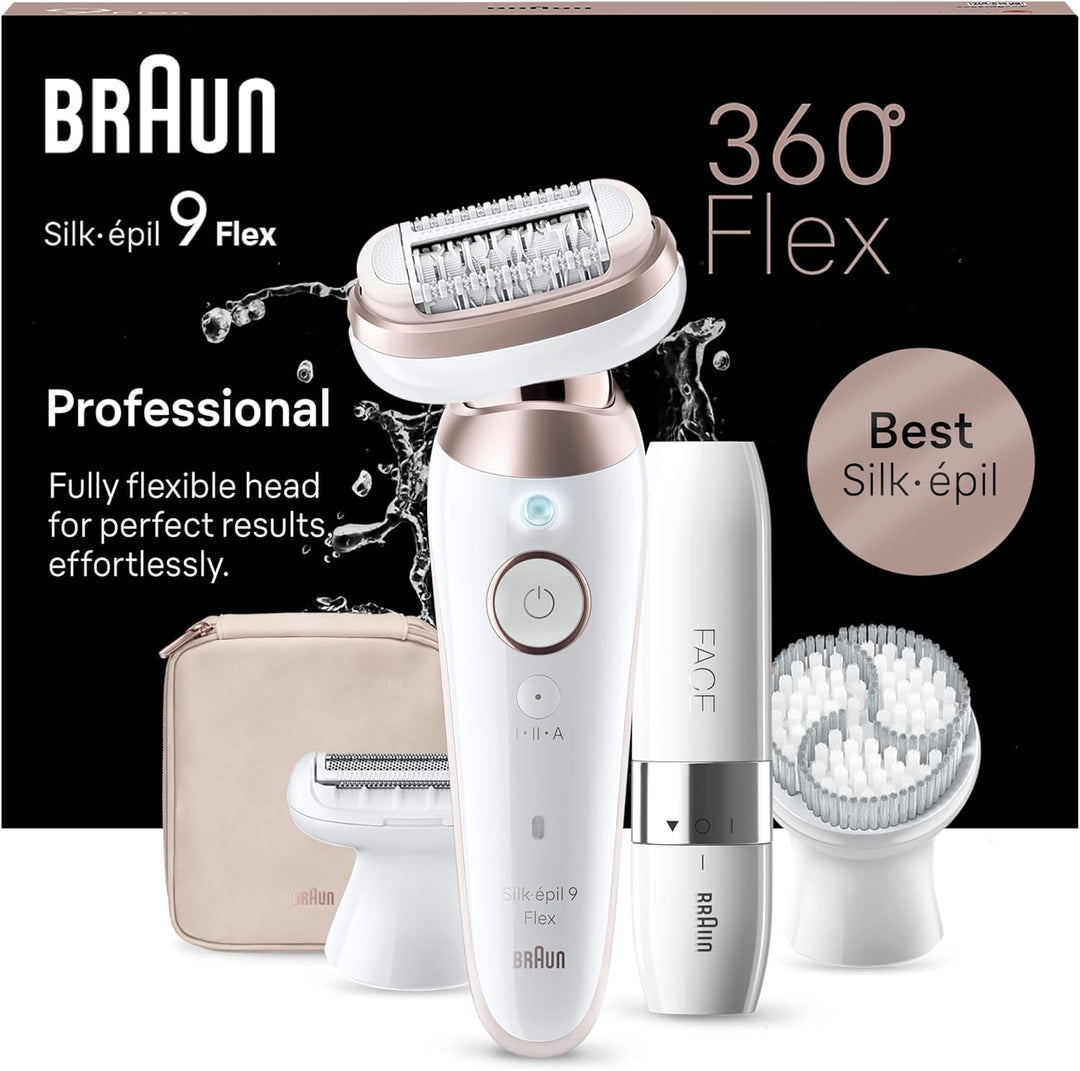 Braun Silk-épil 9 Flex, Epilierer Damen / Haarentferner für langanhaltende Haarentfernung, Mini-Rasi