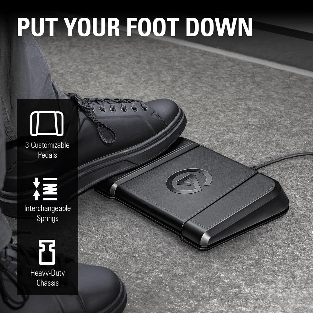 Elgato Stream Deck Pedal – Freihand-Studio-Controller, 3 Makro-Fusspedale, 20GBF9901, Schwarz & Soli