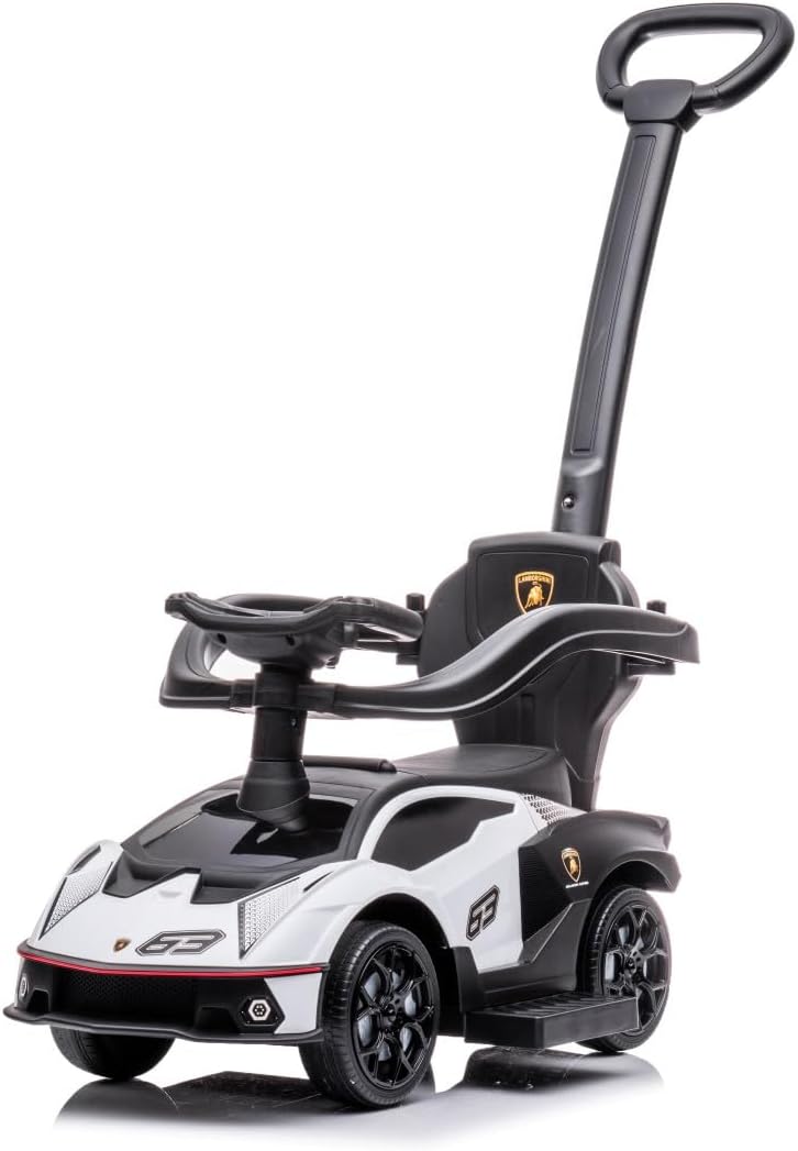 Rutschauto ab 1 Jahr mit Schiebestange, Kinderauto, Rutschauto Essenza SCV12, Auto Kinder (Weiss), W