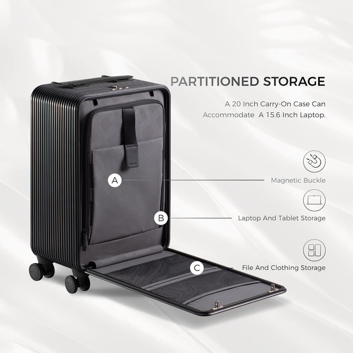 TUPLUS Koffer Aluminium Trolley Rollkoffer mit 4 Rollen Reisekoffer Handgepäck Hartschalenkoffer mit