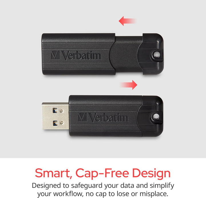 Verbatim PinStripe USB-Stick, 256GB, USB 3.2 Gen 1, USB Speicherstick, externer Speicher für Laptop