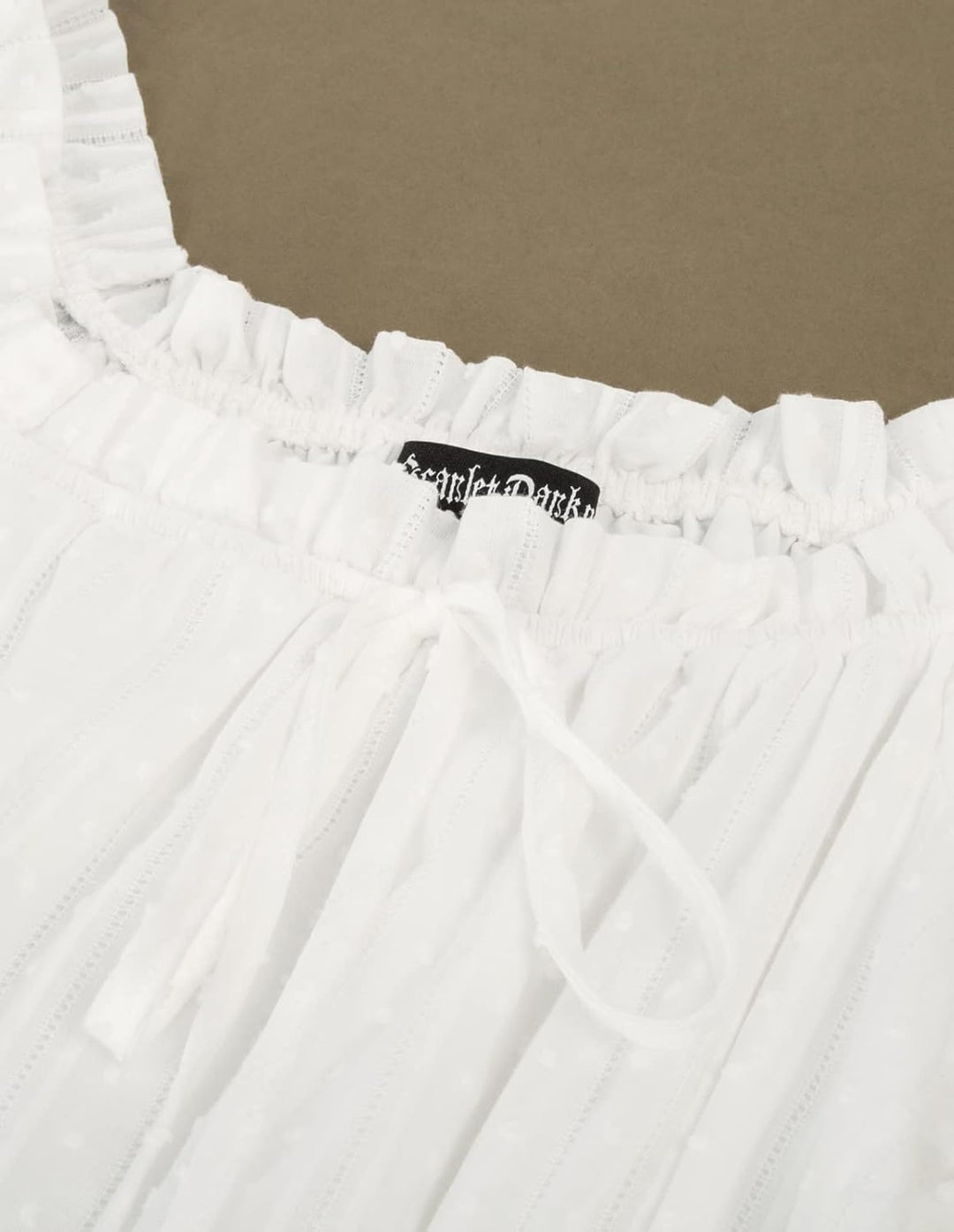 SCARLET DARKNESS Damen Renaissance Kleider Schulterfrei Puffärmel Gesmokte Taille Baumwollkleid M Be