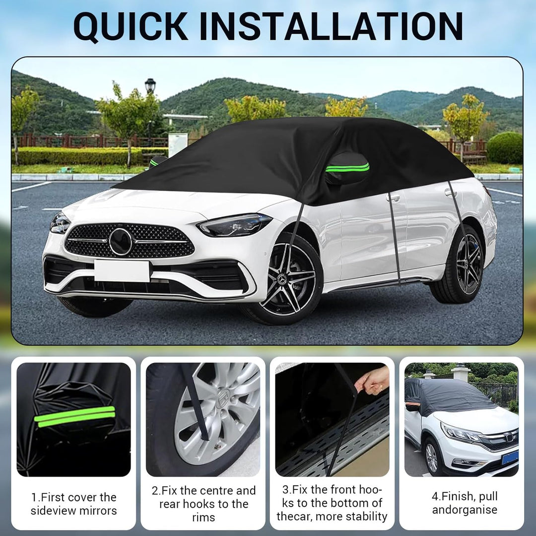 Auto Halbgarage Wasserdicht Universal Halbgarage Autoabdeckung, Abdeckplane Auto All Weather, Wasser