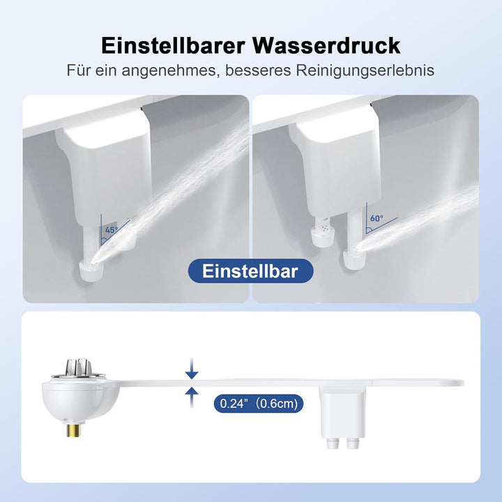 Bidet Aufsatz, Ultra-Slim Bidet Einsatz für Toilette mit Nicht Elektrischer Selbstreinigender Doppel