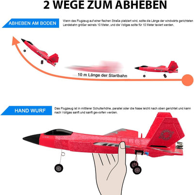 RC Flugzeug,2.4Ghz 2 Kanal F-35 Ferngesteuertes Flugzeug Kämpfer Flugzeug Spielzeug Modell mit Xpilo