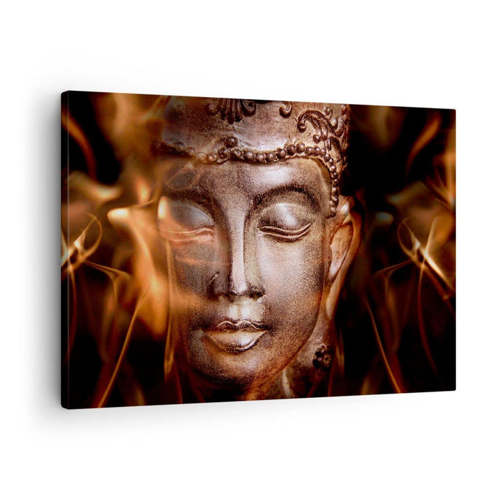 ARTTOR Bilder auf Leinwand Buddha Statue Geheimnis Leinwandbild 70x50cm Wandbilder Dekoration Wohnzi