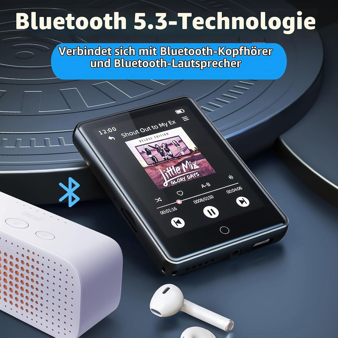 64 GB MP3 Player Bluetooth 5.3 Portable 2,8” Touchscreen Music Player mp3-player Kinder mit Lautspre